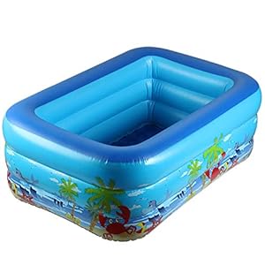 Familie Opblaasbaar Zwembad 3 Lagen Kinderzwembad Opblaaszwembad Voor Achtertuin Buitentuin,3.0 M