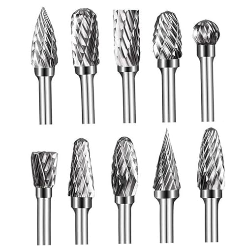 Set de fresas de carburo de tungsteno 3x6 mm doble corte miniatura 1