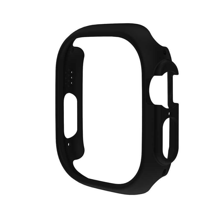 Zore Apple ile uyumlu Watch Ultra 49mm Sert PC Kasa Koruyucu Watch Gard 18 Siyah