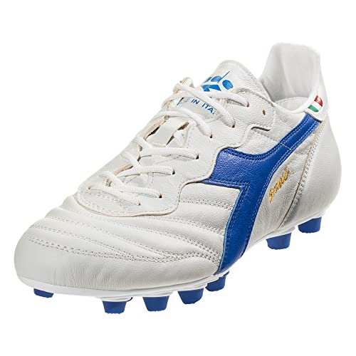 Diadora Brasil Italy K-Leather Pro Firm Ground Cleats (Pro Firm Ground, Numeric_8) White/Royal