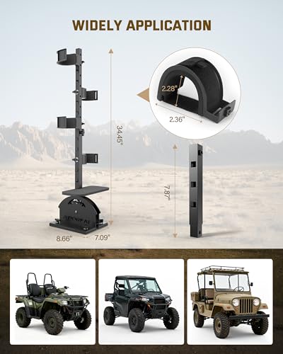 image for Adoreal UTV Gun Rack - Heavy Duty Steel Gun Rack for UTV ATV with Prot