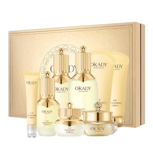 Gentle Nourishing Skincare Set – 8-Piece Complete Skincare Routine for All Skin Types, Includes Cleanser, Toner, Serum, Eye Cream, Lotion, Cream, and Sleep Mask