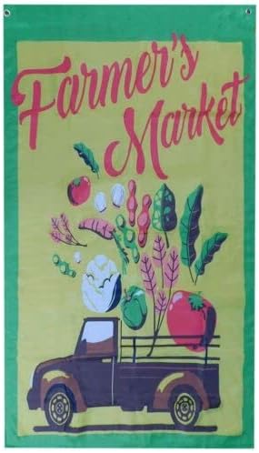 3X5 Farmer's Market Vertical 100D Woven Poly Nylon Flag Sleeve & Grommets