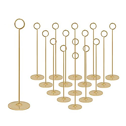 Urban Deco 16PK Gold Table Number Holders Place Card Holders 12 Inch Table Card Holders Steel Card Holders for Photos, Food Signs, Memo Notes, Weddings, Restaurants, Birthdays by Urban Deco - Image 7