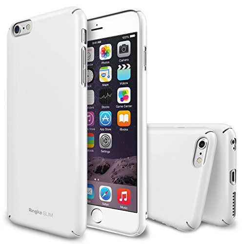 iPhone 6 Plus Case, Ringke Slim Lightweight Cover w/Screen Protector [Snug-Fit] Side to Side Edge Coverage Superior Coating PC Hard Skin for Apple iPhone 6 Plus 5.5