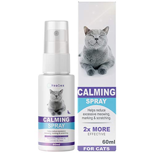 Healex Cat Calming Spray for Cats | Purrfect to Reduce Your Pets Anxiety or Aggression | Pheromones for Cats & Cat Anxiety Relief | Cat Calming Products for Kittens | 2-Month Relief, 60 ml