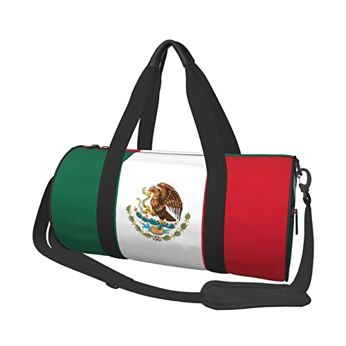 Round Duffle Bag Flag Of Mexico Unisex Travel Bag Duffle Bag