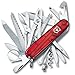 Victorinox Schweizer Taschenmesser Gross, Swiss Champ, Swiss Army Knife, Multitool, 33 Funktionen, Klinge, Korkenzieher, Schraubendreher, Rot Transparent