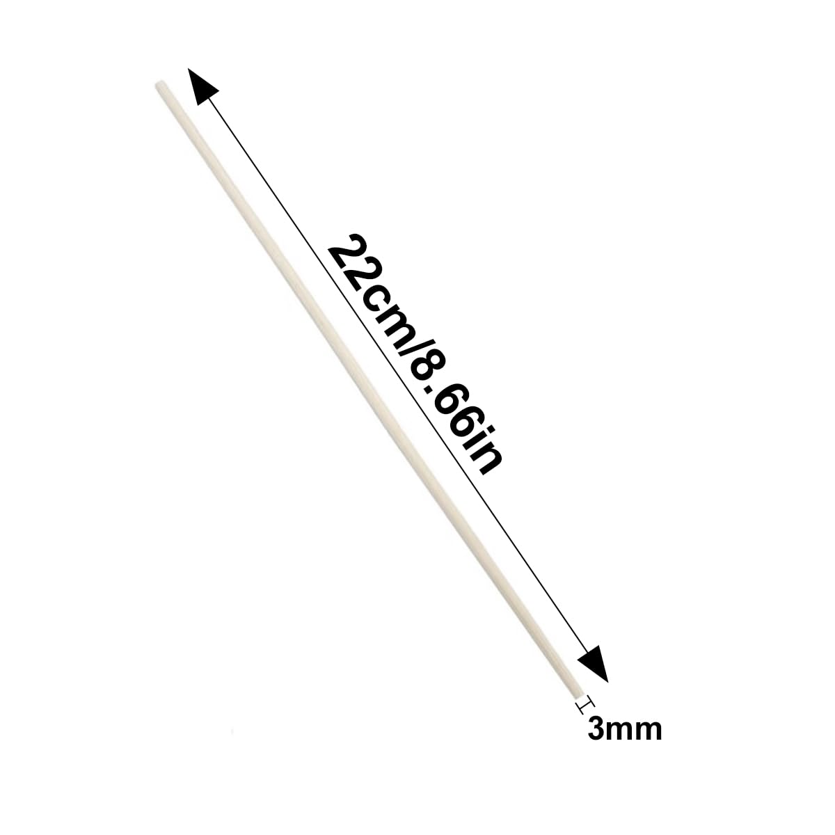 ECYC Ltd 100 Pcs 8.66 Inch Reed Diffuser Sticks, Natural Rattan Wood Diffuser Sticks Replacement Refill Diffuser Sticks for Essential Oil, Aroma Oil, Air Freshener, Diameter 3mm