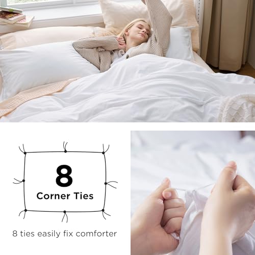 image for Bedsure Terracotta Duvet Cover Queen Size - 3 Pieces Prewashed Cotton-