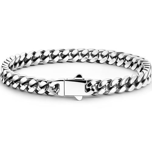 Pulsera de eslabones cubanos de acero inoxidable miniatura 1