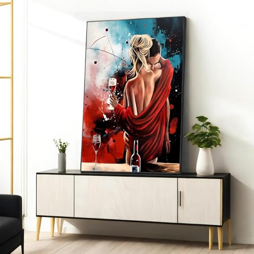 Tableau sur toile couple romantique TONGYINLI cadre intérieur 60x80 cm