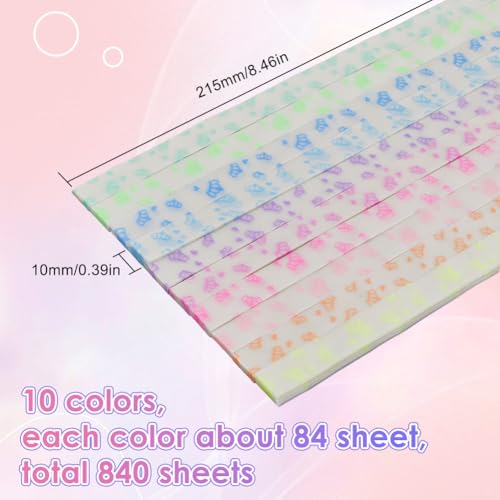 SUNNYCLUE 840 folhas 10 cores luminosas origami estrela papel dobrável rosa roxo amarelo azul verde
