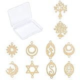 USO MÚLTIPLE: los dijes de estrella para pulseras no solo se pueden usar como conectores para pulseras, collares, pero también se puede conectar con ganchos para pendientes, aros por anillos de salto, entonces puedes conseguir pendientes únicos fácilmente, llaveros y otras joyas para hacer manualidades.