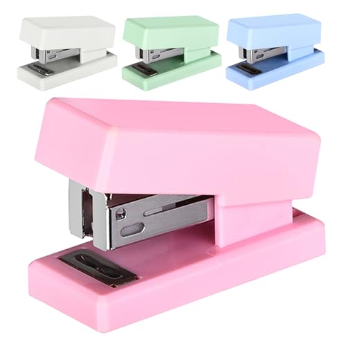 Veemoon 4pcs Mini Cute Handheld Staplers for Students Lightweight Small Portable Multifunctional Paper Stapler with Staples for Home School Office Craft Projects