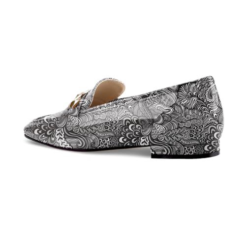 Image of Oh Mispares Womens Loafers Square Toe Low Heel Penny Loafers Fashion Comfortable Slip on Flats Casual Dressy Shoes for Women Work Office Patent Leather