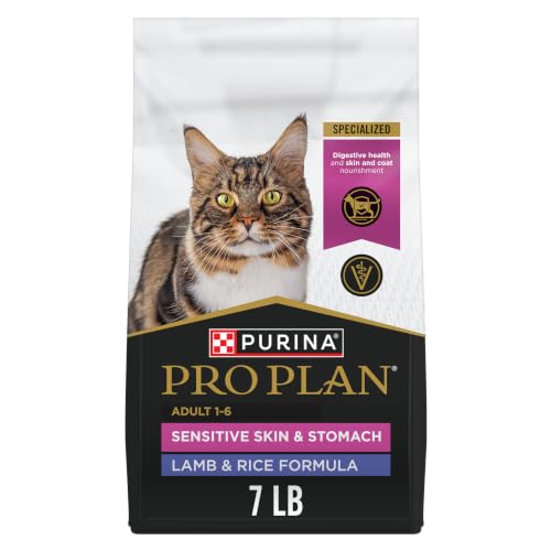 Purina Pro Plan Sensitive Skin & Stomach Dry Cat Food, Real Lamb, 7 lb Bag - image 1