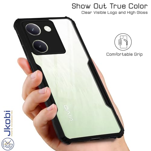 Image of Jkobi Back Cover Case for Vivo Y200 Pro 5G (Shockproof with Polycarbonate Clear Panel | Professional Black)