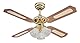 78199 Deckenventilator Princess Trio ,105 cm, aus poliertem Messing, für den Innengebrauch, Leuchtenset mit Milchglas