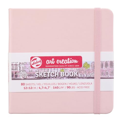 Image of Royal Talens T9314-014M 441750 Talens Art Creation Sketchbook, Drawing Notebook, 4.7 x 4.7 inches (12 x 12 cm), Pastel Pink