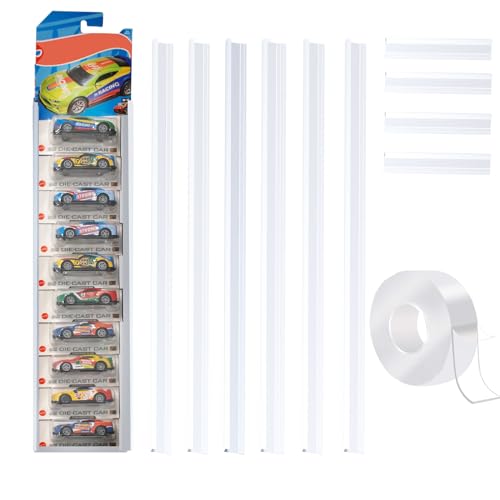 4 PCS Model Car Display Case Wall Mount Holds Up to 40 Cars Diecast Blister Packed Toy Car Organizer Compatible with Packaged Cars Toy Car Storage Display Case Display Shelf Rack Wall Storage White