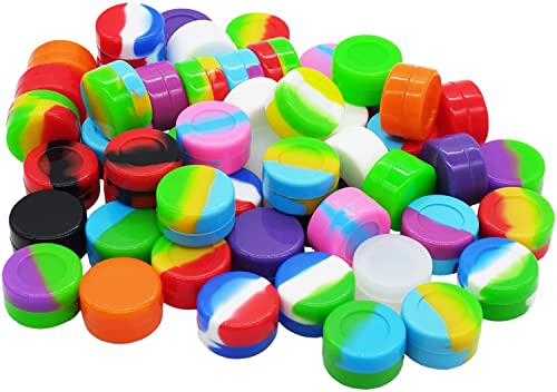 Pearwell 5ml Silicone Wax Containers Concentrate Sealed Oil Non-stick Jars (10) Multicolor