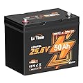 LiTime 24V 50Ah Bluetooth Low-Temp Protection LiFePO4 Battery Buit in 50A BMS, Group 24 Deep Cycle Lithium Iron Phosphate Battery Perfect for Trolling Motors,Yacht, Marine, Boat, RV,Fishing Finder