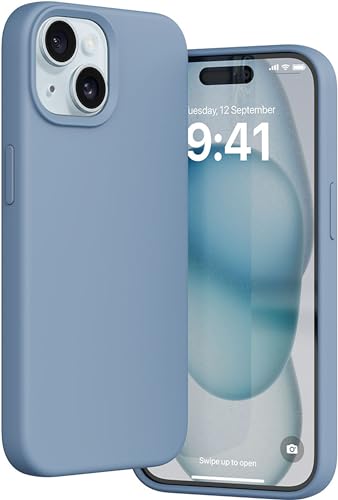 Image of Vaku Luxos Back Cover Case for iPhone 15 Plus Shockproof Scratch Resistant Slim Fit Protective Design Military-Grade Protection Support Mag-Safe Wireless Magnetic Charging- Blue