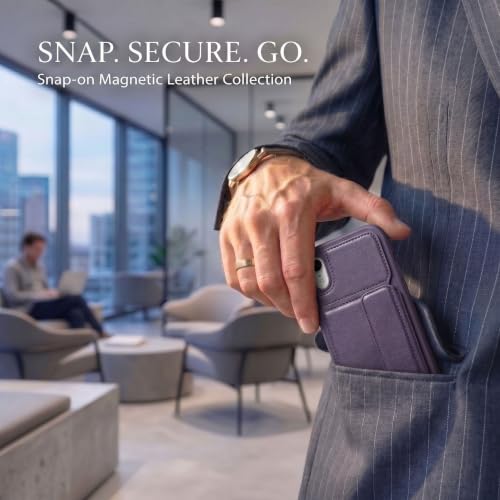Image of amazon basics Luxury Vegan Leather Back Cover for iPhone XR | Built-in Card Holder Slot | Integrated Mobile Stand | Slim Shockproof Protective Case with Stitched Finish - Purple