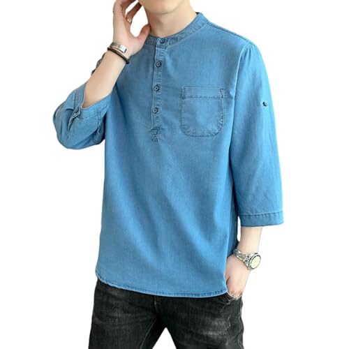 Chemise style chinois décontractée pour les soirées d'été au col rétro élégant
