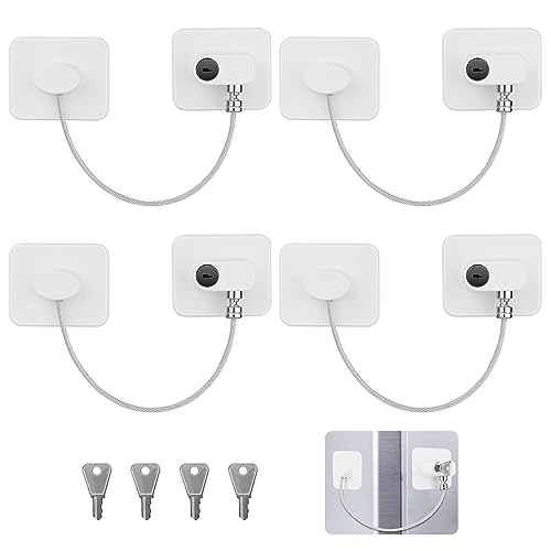 JOPHEK 4 Stück Kühlschrank Schloss, Fenster Sicherungen Kinder,...