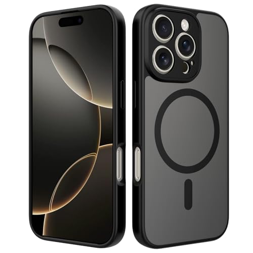 Thumbnail - EMAGON PhantomGuard kompatibel mit iPhone 16 Pro – Matte Hülle mit Magnetring (kompatibel mit MagSafe), Anti-Fingerabdru...