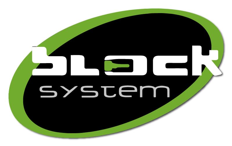 Stampagenerale® 5 Pz Adesivo “Block System” Antifurto per Veicoli | Segnalazione Sistema di Blocco Avanzato | PVC Resistente (5,5x3 cm) Applicazione Interna