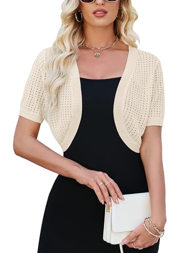 SECRETEYARD Womens Short Sleeve Shrug Cardigan...