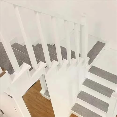 滑り止め階段マット，階段用カーペット， 階段用カーペット 踏み板 グレー 75x20cm 8枚パック(Dark Grey) [4]