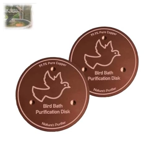 Urnuos Bird Bath Copper Disk, 0.6mm 99.9% Pure Copper Bird Bath Purification Disk with Triple-Point Support, Safe Natural Solution for Outdoor Birdbaths Bowls, Fits All Outdoor Bird Bath Bowl (2-pcs)