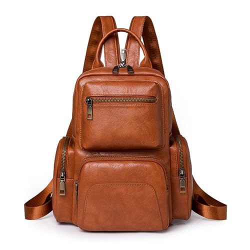 Sac à dos en cuir femme anti-panne de place avec poches de rangement