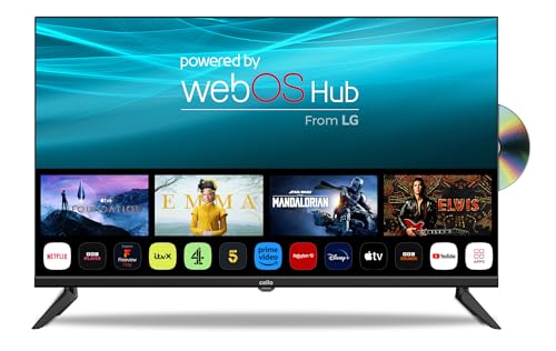 Cello C3224WSF Téléviseur Smart/DVD sans Cadre 32 Pouces Lecteur DVD intégré Triple Tuner Bluetooth Système d'ultra Rapide WebOS par LG Disney+ Netflix Prime