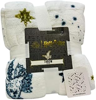 Licensed Primark Harry Potter Hogwarts Bed Throw Navy Blue Soft Cosy Warm Winter Blanket Home Decor 120 x 150cm