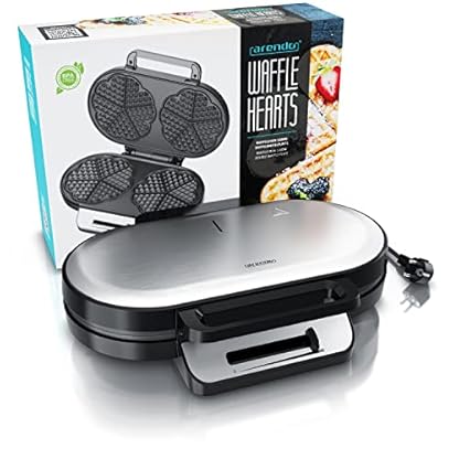 Arendo - Waffeleisen 1200 Watt – Waffelautomat doppelt – 2 Waffeln à 14 cm - Antihaftbeschichtung – Herzform - Thermostat – Backzeit nur 1 Minute – Überhitzungsschutz - BPA und PFOA frei – Bild 8