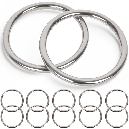 ZUSFUL 1.57 inch Metal O Rings Stainless Steel Round Ring Buckles 5/32 Wire Diameter metal rings for crafts Solid Welded Loop(8 ID5/32*D1.57(40mm))