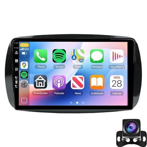 Caméra de recul et écran tactile 9 pouces pour moderniser l'autoradio Android Smart Fortwo