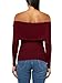 GUESS Women's Eco Long Sleeve Off Shoulder Rib Melanie Sweater, Siren Red Multi