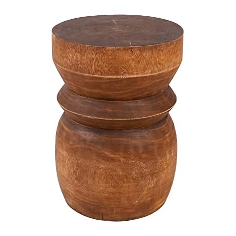 Uziass Wooden End Table Tree Stump Stool, Wood Decorative Round Side Tables Garden Stools Plant Stand Little Accent Tables Nightstand Footstool for Living Room Bedroom Home Indoor & Outdoor Decor Cover