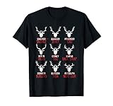 Funny Christmas Deer Hunters All of Santa's Reindeer design T-Shirt