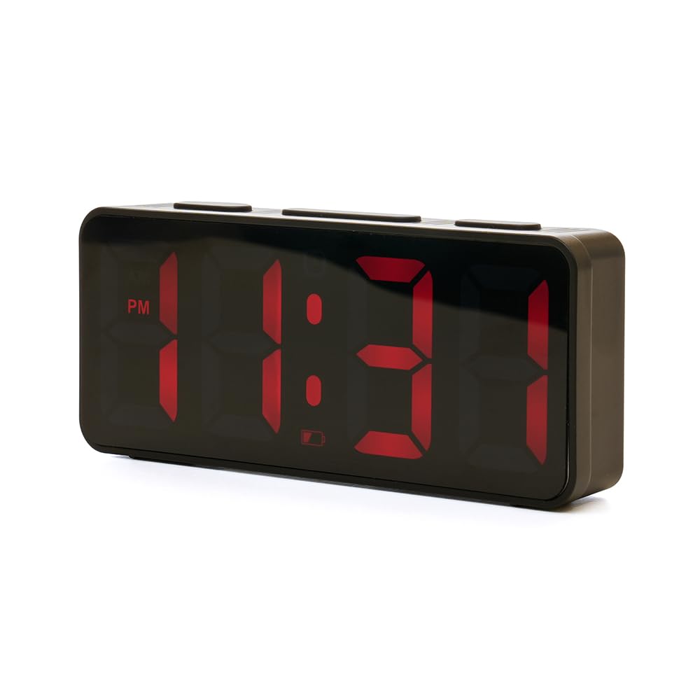 Lloytron 'Sunrise' Large 1.6" LED Display USB Powered Alarm Clock - J1002BK