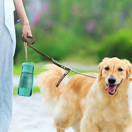 Dog Water Bottle Dispenser - Portable Foldable Pet Water Bottle With Food Container Drinking Feeder for Pet Walking Travel Hiking | Compact Durable Lightweight Leakproof/ Pink/ Blue (pink/blue) (blue)
