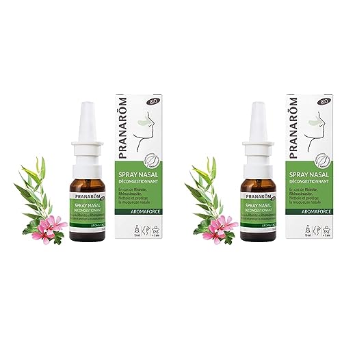 PRANARÔM - Aromaforce - Spray Nasal Décongestionnant - Aux Huiles Essentielles Bio - Enrichi En Propolis - En Cas De Rhinosinusite - 15 ml (Lot de 2)
