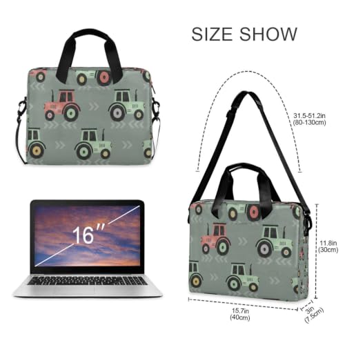 Bolsa para laptop con diseño de tractor y correa para accesorios 5