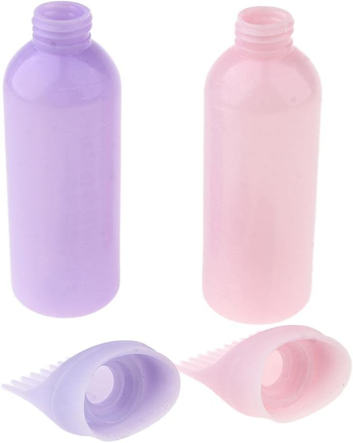2x Comb Hair Dye Bottle Applicator Salon Hair Color Dispenser Brush | Even Color Distribution, Mess-Free Hair Dyeing | Professional Salon or DIY Use